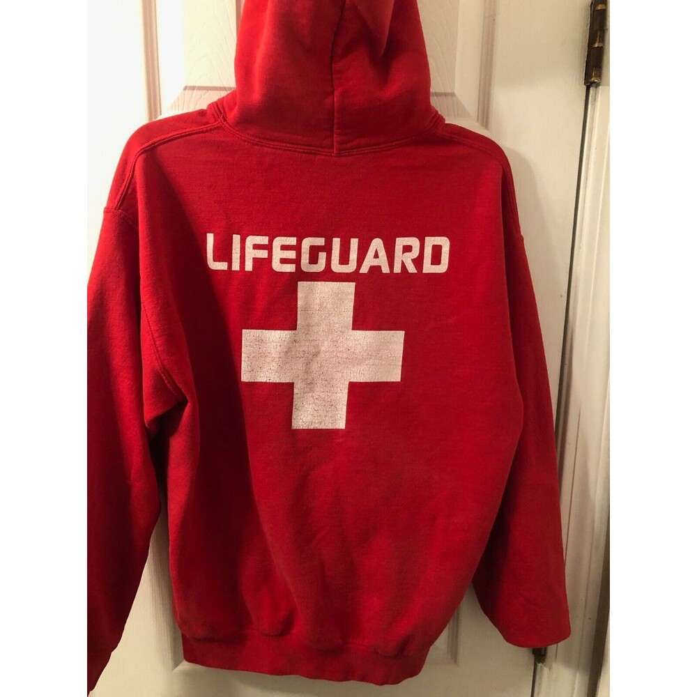 LifeGuard Red Hoodie Gildan Size Medium Marlborough Recreation Staff